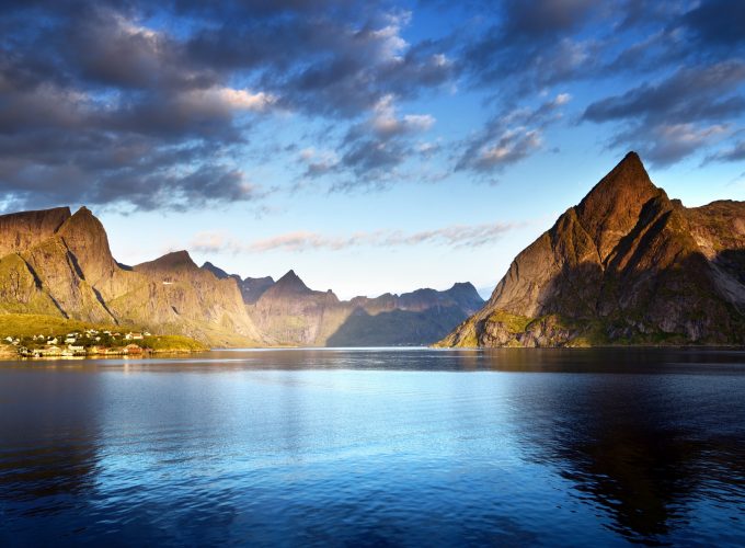 Wallpaper Norway, Lofoten islands, Europe, Mountains, sea, clouds, 5k, Nature 7759013279